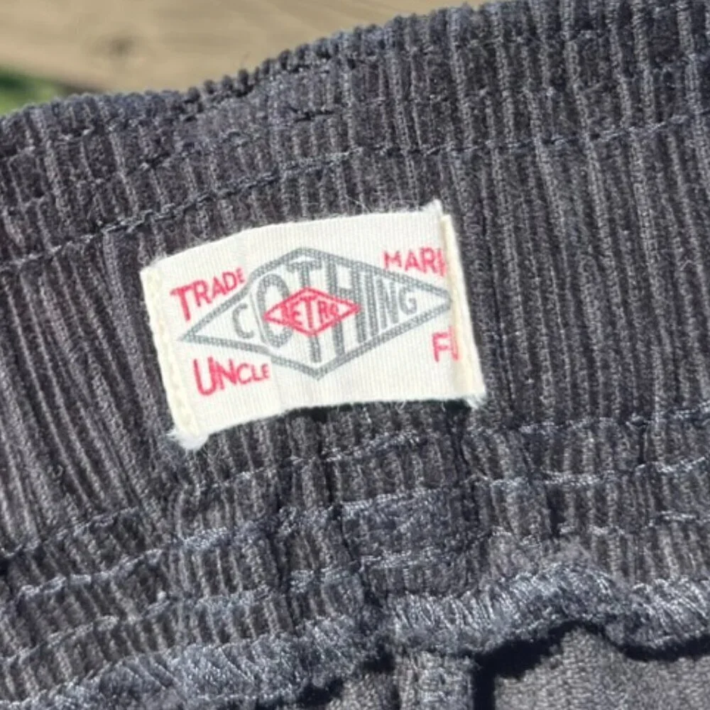 Vintage Retro Clothing Black Corduroy Pants Men's Large
